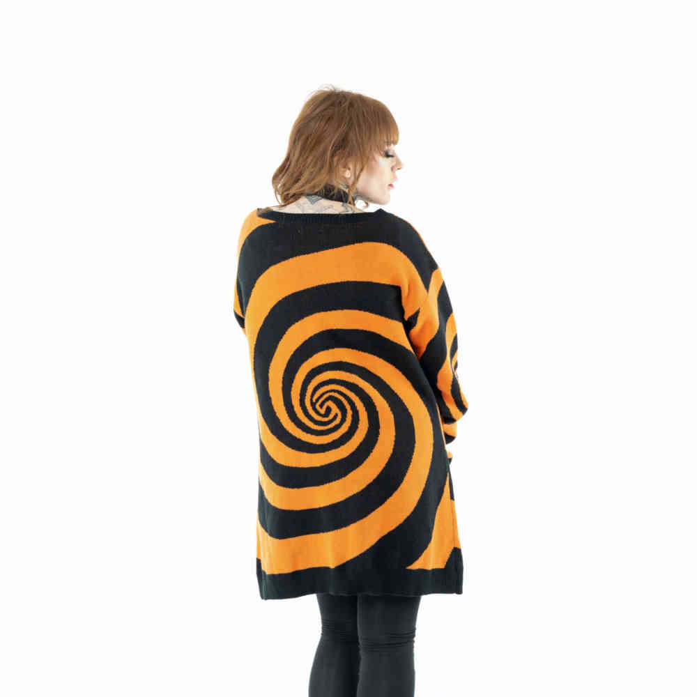 Vixxsin - Hypno Lange cardigan - Zwart/Oranje